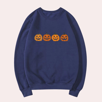 Trendy women's black oversized sweatshirt with balloon sleeves in a rich marine blue color, featuring a bold graphic logo on the front.