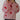 Trendy women's cozy pullover in grey and pink featuring a heart pattern, shown in size large. The pullover has long sleeves and a round neck, designed for a stylish and comfortable fit.