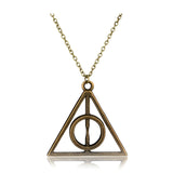 Gold Triangle Pendant Necklace with Antique Bronze finish, featuring minimalist geometric design, perfect for her.