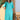 Turquoise linen long sleeve summer dress with an asymmetrical hem in bright blue, available in size 5XL.