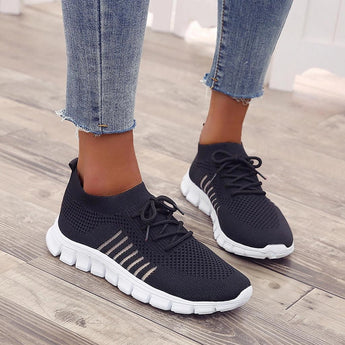 Turquoise Women's Breathable Mesh Sneakers - Lightweight Running Shoes, shown in black, size 44.