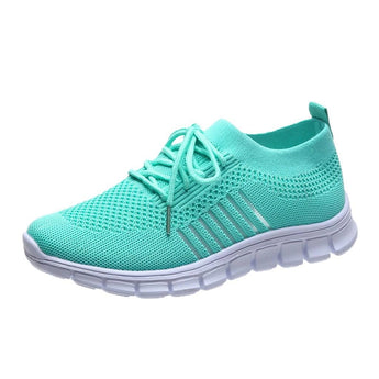 Turquoise Women's Breathable Mesh Sneakers - Lightweight Running Shoes for running and walking, featuring a breathable mesh design and cushioned soles.