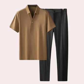 Unisex Khaki Minimalist T-Shirt in 4XL with seamless design, featuring a round neck and short sleeves.