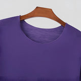 Unisex lightweight long-sleeve crewneck white T-shirt with a classic round collar and comfortable fit.