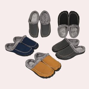 Beige unisex wool-lined thermal clogs with a cozy design, featuring a slip-on style suitable for both indoor and outdoor use.