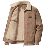 Urban Grey Fleece Collar Men's Bomber Jacket in Khaki, size 2XL, featuring a stylish and comfortable design with a fleece collar, long sleeves, and a casual winter wear aesthetic.