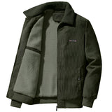 Men's green bomber jacket in size 2XL featuring a grey fleece collar, button closure, and pockets, designed for casual winter wear.