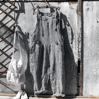 Vintage striped blue and white dungarees retro jumpsuit overalls, Nero color, size 3XL, displayed on a clothes hanger against a neutral background.