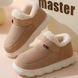 Warm fleece-lined winter slippers for women in khaki color with a plush collar, designed for comfort in size 46-47.