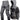 Gray waterproof military tactical jacket and pants set featuring long sleeves, cargo pants, and a protective collar, designed for outdoor activities and workwear.
