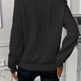 White cable knit zip-up sweater for women featuring a stylish design with long sleeves, a textured knit pattern, and a cozy fit, perfect for autumn fashion.