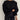Black puff-sleeve crew neck sweatshirt in an XXL size, showcasing modern streetwear fashion with distinct sleeve detailing and a relaxed fit around the waist.