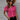 Elegant women's blouse in pink, featuring a V-neck and short sleeves, ideal for summer office wear in size 5XL.
