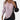 Women's rose-colored asymmetric two-tone sweater in size XL with button detail on the shoulder, featuring long sleeves and a relaxed fit.