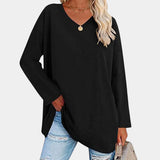 Women's beige long sleeve tunic sweater with a high neck and loose fit, displaying black color in an XL size.