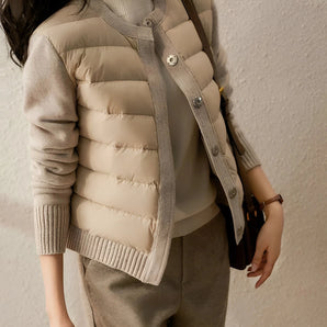 Women's Beige Quilted Puffer Vest - Lightweight Insulated Layer
