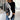Women's black and grey abstract slim fit sweater with long sleeves and a crew neckline, shown in size 3XL.