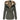 Women's green insulated parka in size 5XL featuring a fur-trimmed hood, long sleeves, and practical pockets, designed for warmth and style.