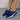 Women's blue mesh slip-on sneakers featuring a lightweight, breathable, and quick-drying design, shown on a person walking.