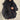 Women's black oversized bomber jacket, trendy puffer winter coat with a high collar, long sleeves, and a relaxed fit.