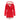 Red women's parka with a thermal and waterproof design, featuring a faux fur hood, long sleeves, and a structured collar.