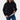 Women's black sherpa-lined fleece pullover hoodie with a warm winter design, featuring long sleeves, a comfortable waist fit, and a cozy collar.