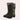 Women's black suede knee-high winter boots featuring a fur trim, designed for cold weather.