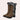 Women's brown suede knee-high winter boots with fur trim, featuring a natural leather material and a sturdy design suitable for snowy conditions.