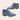 Blue suede women's ankle boots with a pointed toe and mid-heel design, featuring a sleek and fashionable silhouette.