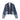 Women's bohemian ethnic print bomber jacket in blue, featuring a lightweight design perfect for spring. The jacket is styled with a classic collar, full sleeves, and intricate ethnic patterns, offering a casual yet chic look.