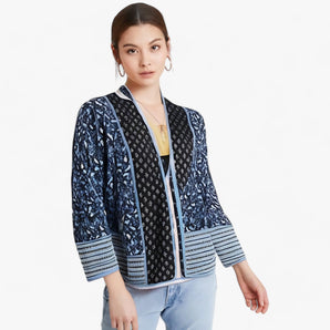 Women's Bohemian Ethnic Print Bomber Jacket featuring vibrant patterns, lightweight design, and a comfortable fit, perfect for spring outerwear.