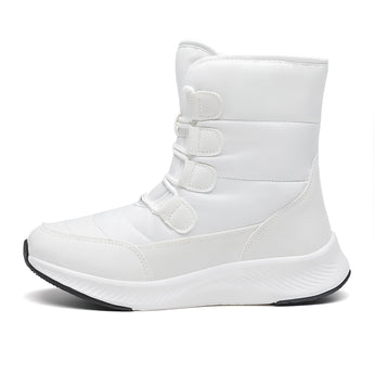 Women's brown waterproof insulated high-top snow boots, featuring a stylish design and durable construction suitable for outdoor activities.