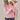 Women's cozy pink cable knit sweater in 3XL, featuring a winter fashion pullover design with long sleeves and a textured knit pattern.