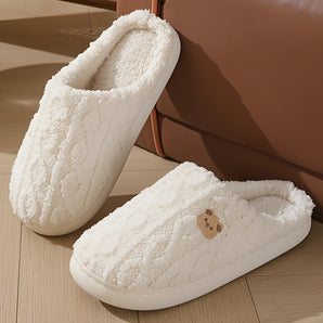 Women's Cozy Fleece Slippers - Non-Slip, Warm Winter Indoor Shoes
