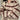 Cream and burgundy striped puff sleeve sweater for women in chestnut brown, featuring a cozy knit design, round neckline, and long sleeves, ideal for autumn wear.