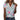 Women's blue floral V-neck lace trim blouse, lightweight summer top in XXL size, featuring lace detailing around the neckline and sleeves.