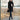 Women's black wool coat in a 4XL size, featuring a slim fit design with a turtleneck collar and long sleeves.