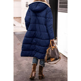 Women's blue sherpa-lined insulated parka in size 3XL, featuring long sleeves, a warm collar, and a waist-length design suitable for winter wear.