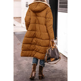 Women's green sherpa-lined insulated parka featuring a coffee-colored exterior, 3XL size, with a cozy fur-lined collar and long sleeves.