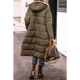 Women's green sherpa-lined insulated parka with a comfortable fit, featuring long sleeves and a high collar for added warmth.
