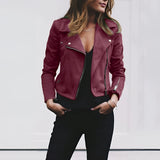 Women's green suede moto jacket with a stylish collar, long sleeves, and a fitted waist, perfect for trendy spring fashion.