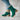 Women's green suede shearling block heel ankle boots in size 44, showcasing a stylish design with a comfortable block heel and a soft shearling lining, perfect for fashion-forward looks.