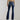 Dark wash flared stretch jeans for women featuring a high-waist design, showcasing the legs and waist area.