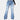 Women's high-waist flared denim jeans in a light blue color featuring a slim fit with stretch material.