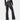Women's high-waist flared black jeans made of slim fit stretch denim, highlighting the waist and thighs.
