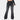 
A pair of women's high-waist flared black jeans in a slim fit stretch denim, featuring a stylish and flattering silhouette, shown in size 2XL.