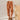 Women's high-waisted terracotta corduroy cropped pants in orange, size 3XL, showcasing a fashionable fit with emphasis on the waist, thigh, and knee areas.