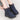 
A pair of women's insulated waterproof black winter snow boots with fur lining, styled in an electric blue color, displayed against a plain background.