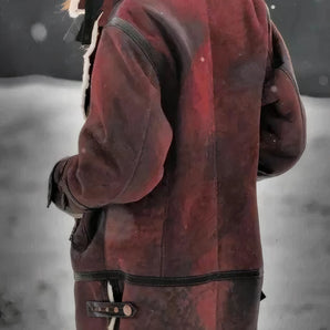 Women's insulated winter parka with faux fur hood, featuring a warm and waterproof design, showcasing details like a high collar and long sleeves.