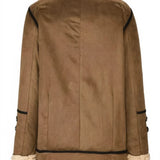 Women's insulated winter parka with a faux fur hood, featuring beige color, long sleeves, and button closure details. The parka includes pockets and is designed for warmth and waterproof protection.
